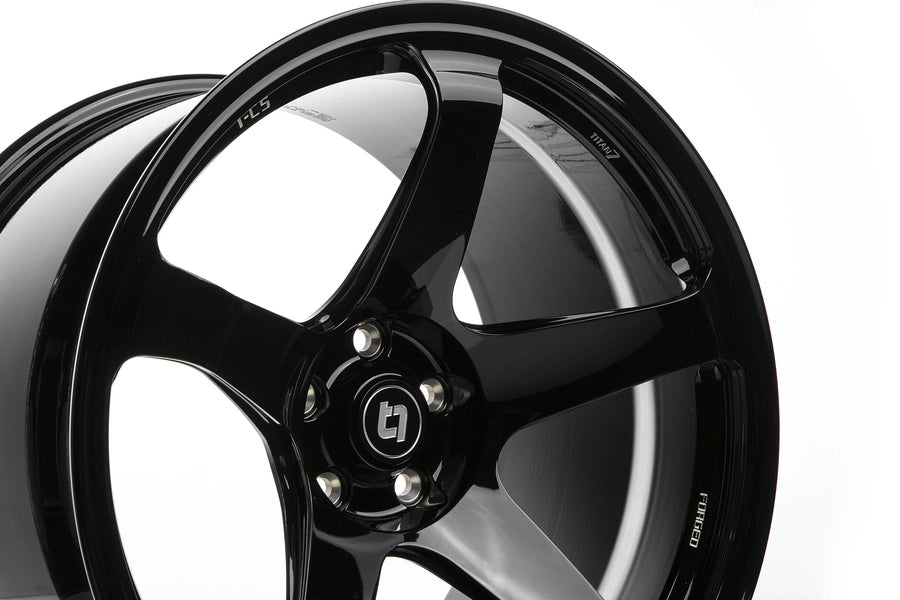 Titan 7 Forged Aluminium Wheel - T-C5 17x9.5 5x114.3 ET 57 CB 73 in Wicked Black