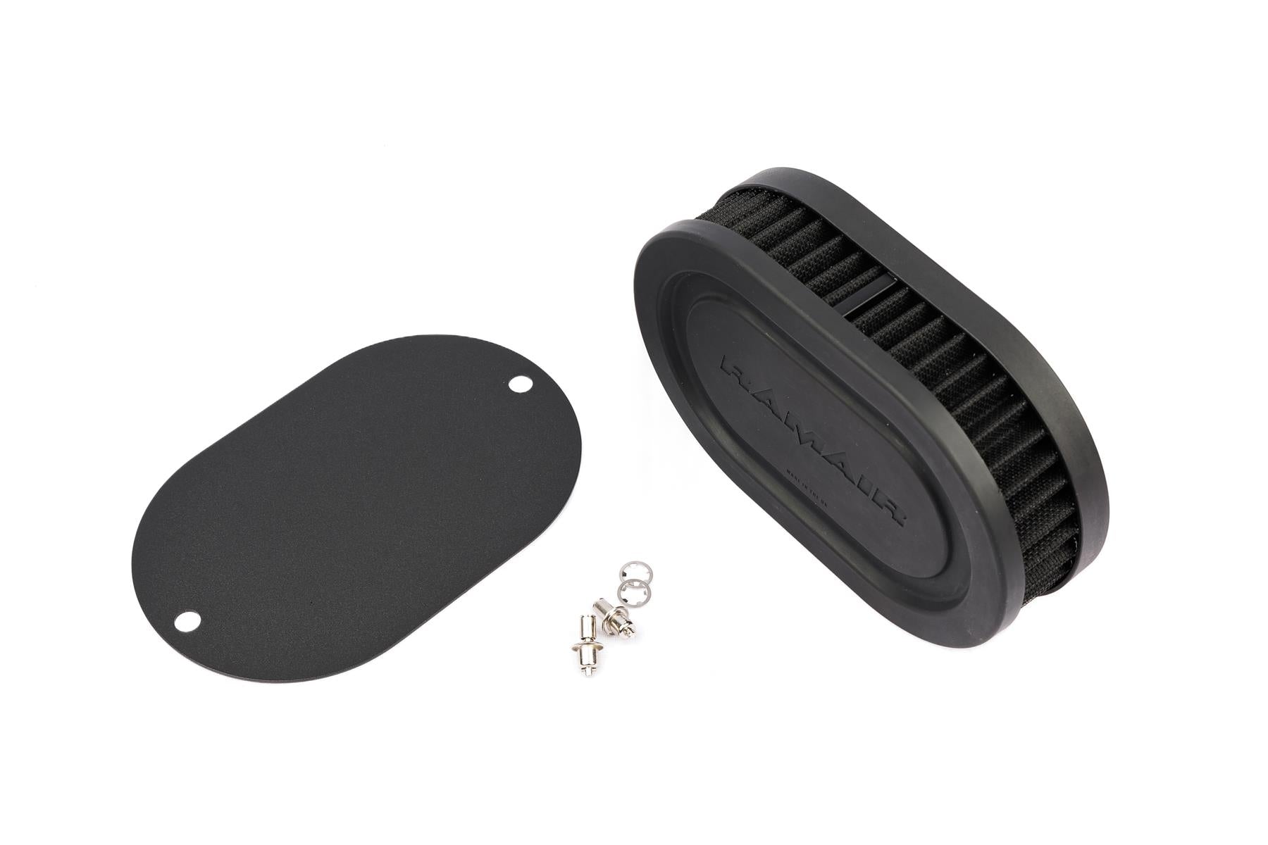 Ramair Pleated Carb Intake Air Filter MultiFit Blank Plate 25mm Int Height