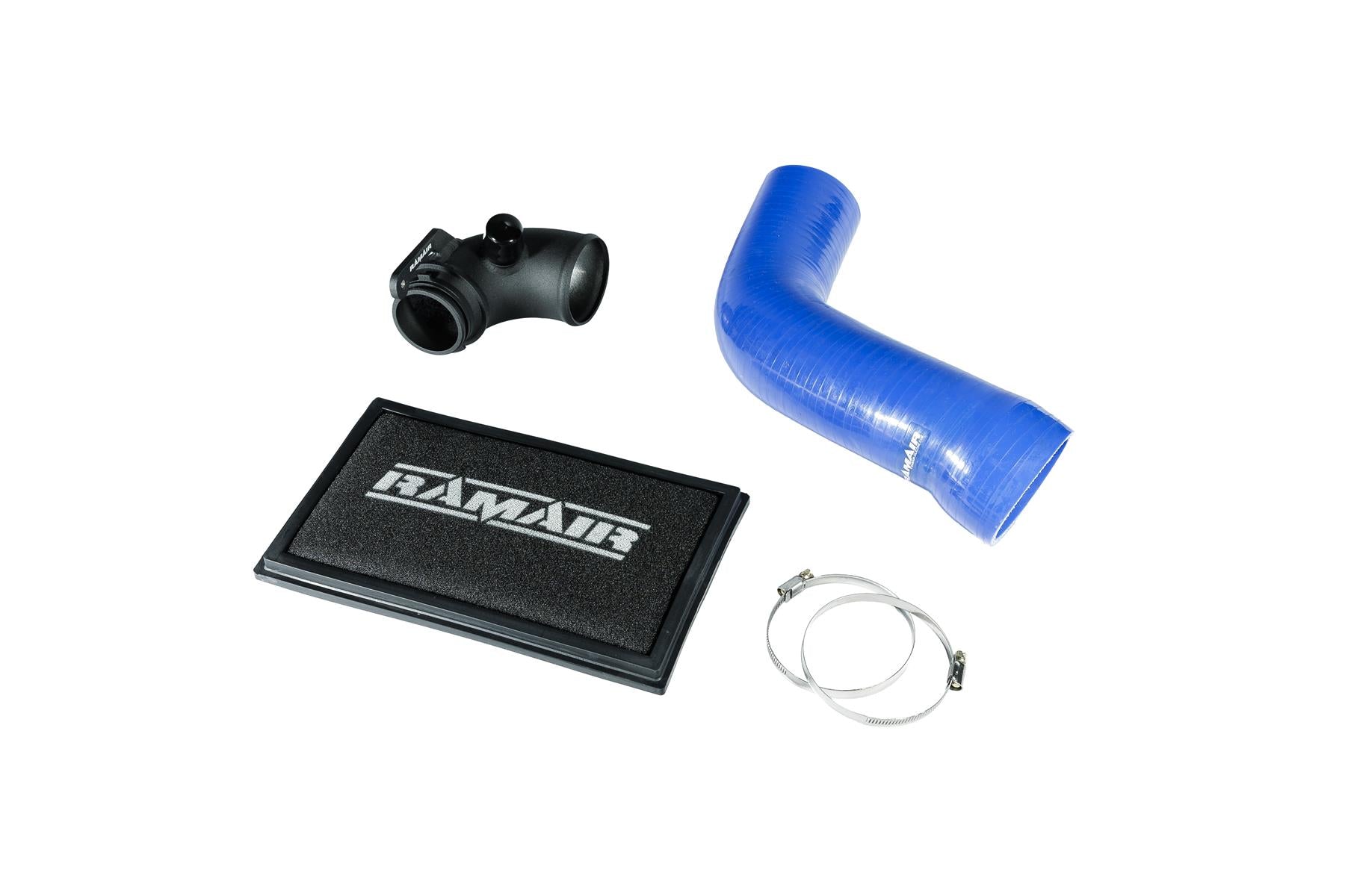 Ramair RPF-3129-RIP-BL-TI - Panel Air Filter Intake Pipe Air Hose & Turbo Elbow - A3 S3 TSI MQB