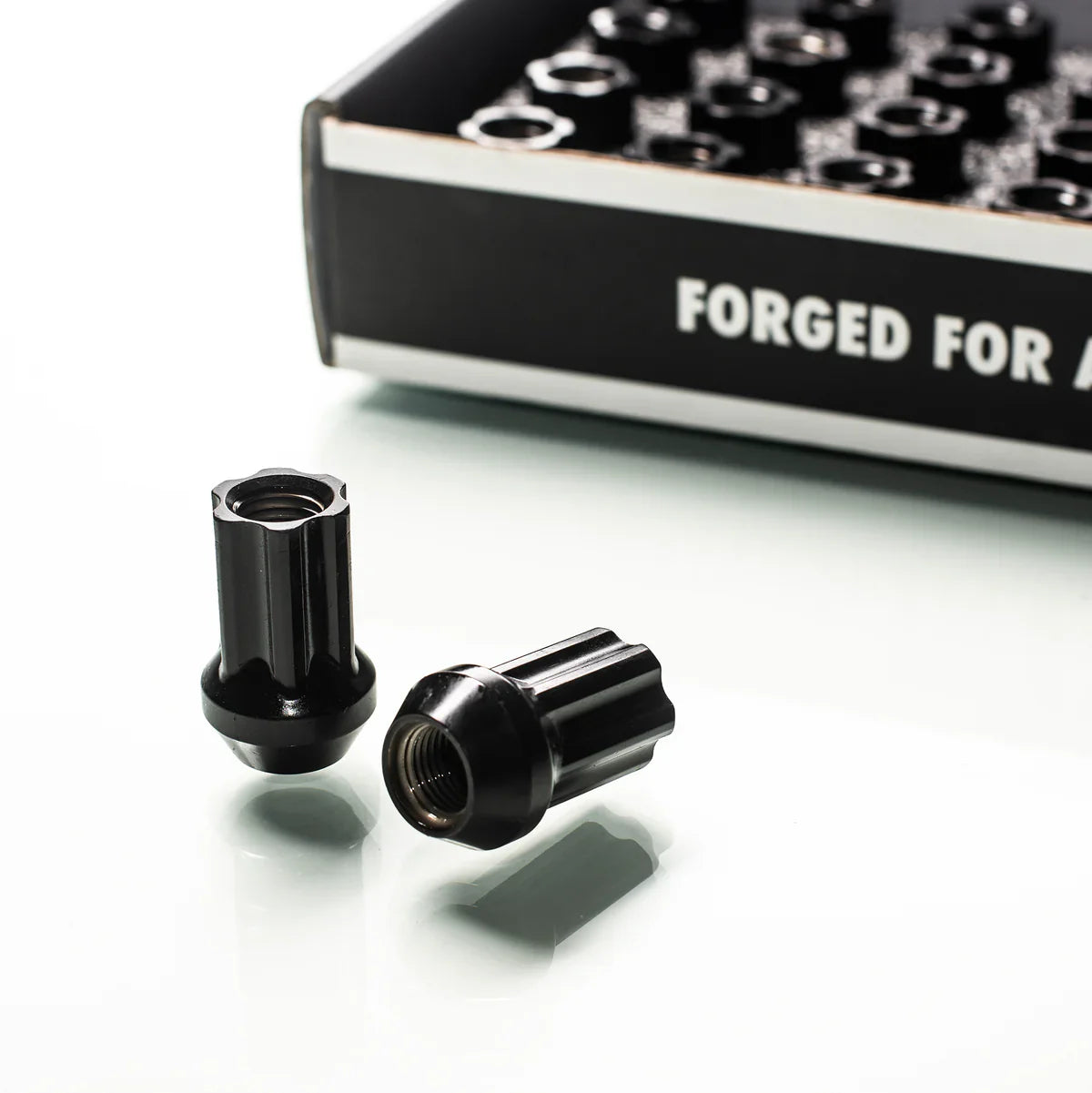 Titan 7 O.W.L. Steel Race Nuts 35mm Length in Machine Black