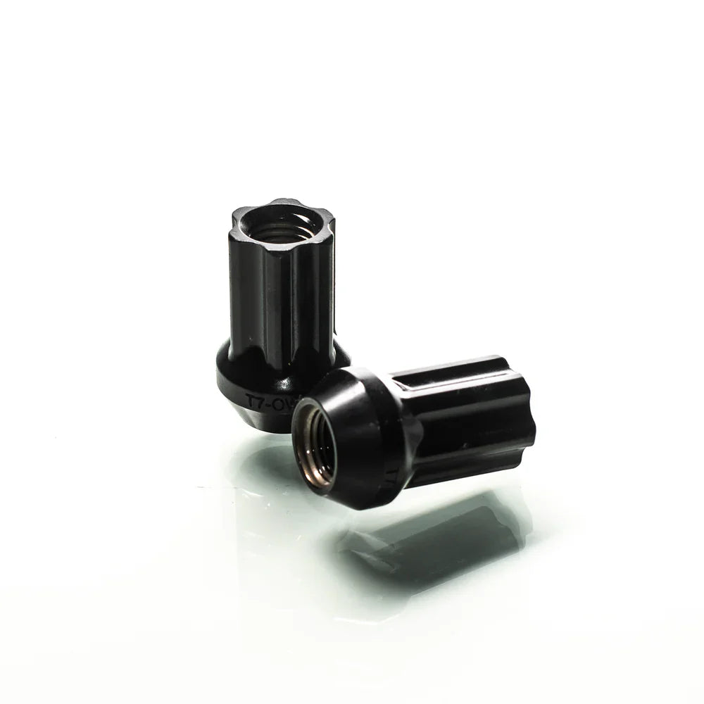 Titan 7 O.W.L. Steel Race Nuts 35mm Length in Machine Black