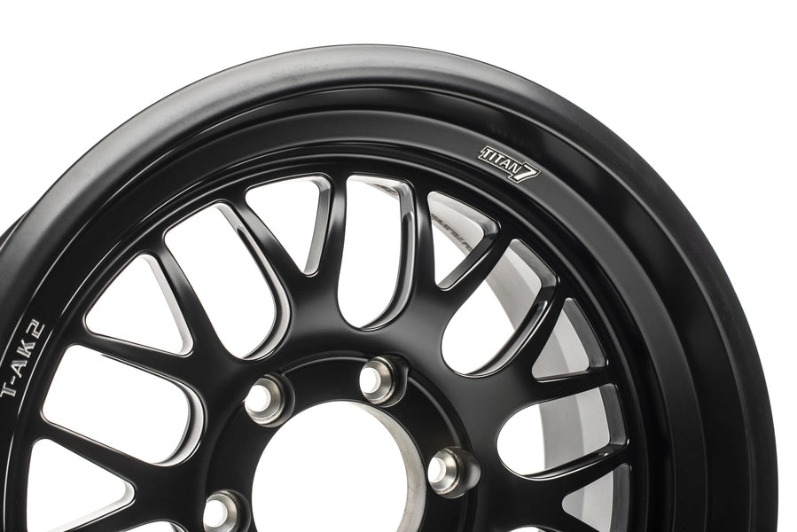 Titan 7 Forged Aluminium Wheel - T-AK2 17x8.5 5x127 ET -1 CB 71.5 in Machine Black