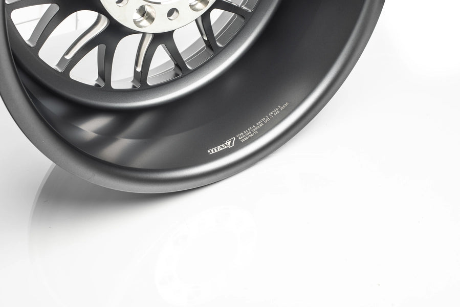 Titan 7 Forged Aluminium Wheel - T-AK2 17x8.5 5x127 ET -1 CB 71.5 in Satin Titanium