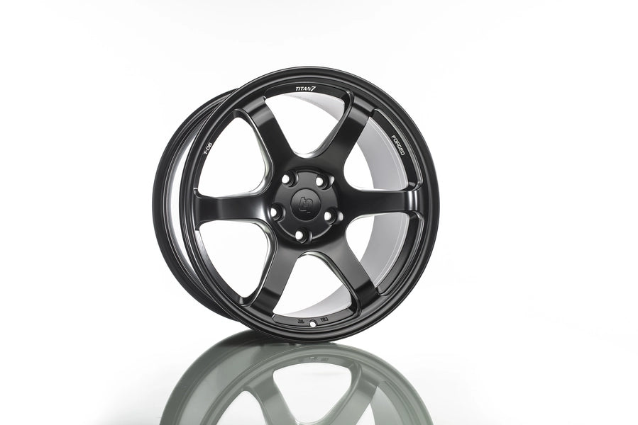 Titan 7 Forged Aluminium Wheel - T-D6 18x9.5 5x120 ET 45 CB 64.1 in Machine Black