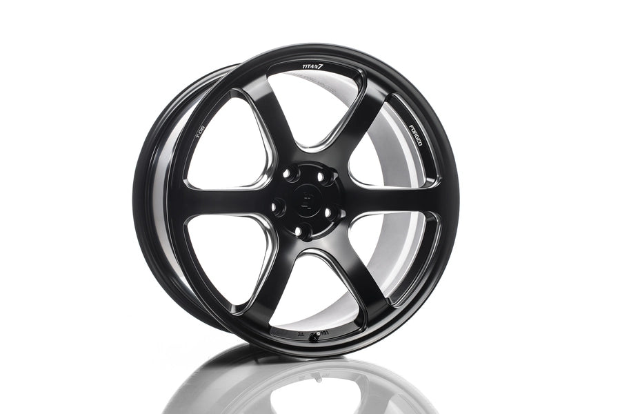 Titan 7 Forged Aluminium Wheel - T-D6e 18x9 5x130 ET 48 CB 71.6 in Machine Black