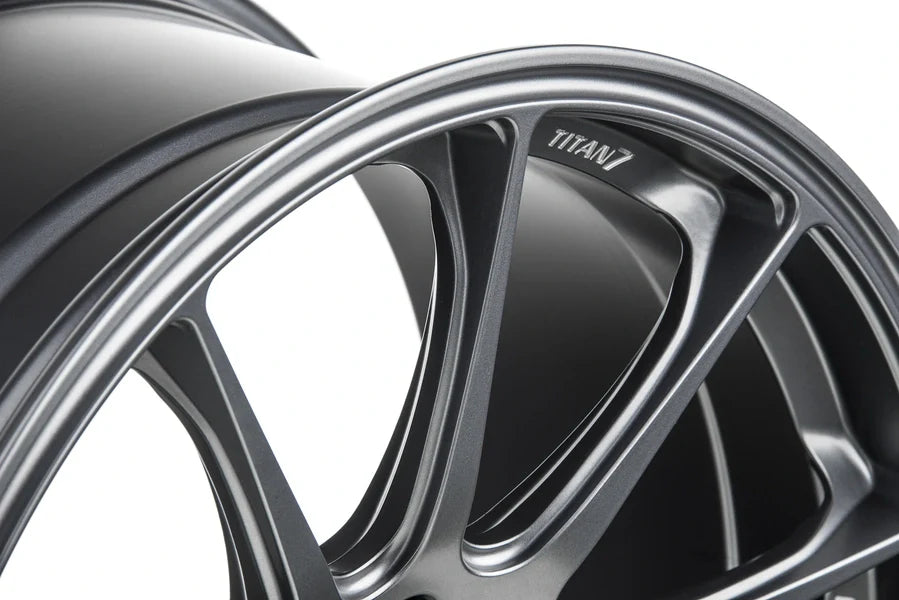 Titan 7 Forged Aluminium Wheel - T-R10 20x11.5 5x120.65 ET 45 CB 66.9 in Satin Titanium