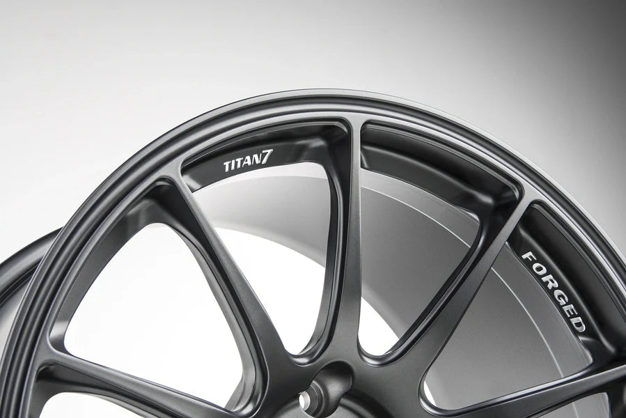 Titan 7 Forged Aluminium Wheel - T-R10 19x10 5x120.65 ET 37 CB 66.9 in Satin Titanium