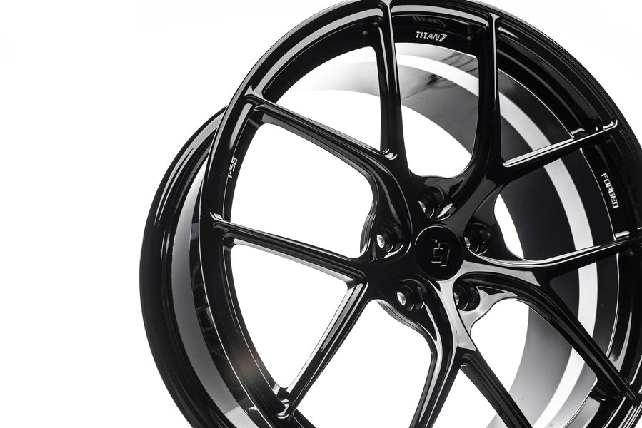Titan 7 Forged Aluminium Wheel - T-S5 18x9 5X100 ET 47 CB 56.1 in Wicked Black