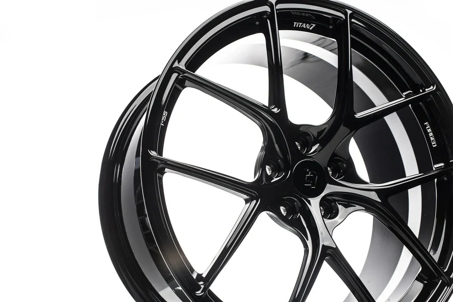 Titan 7 Forged Aluminium Wheel - T-S5 21x12 5x114.3 ET 55 CB 70.1 in Wicked Black
