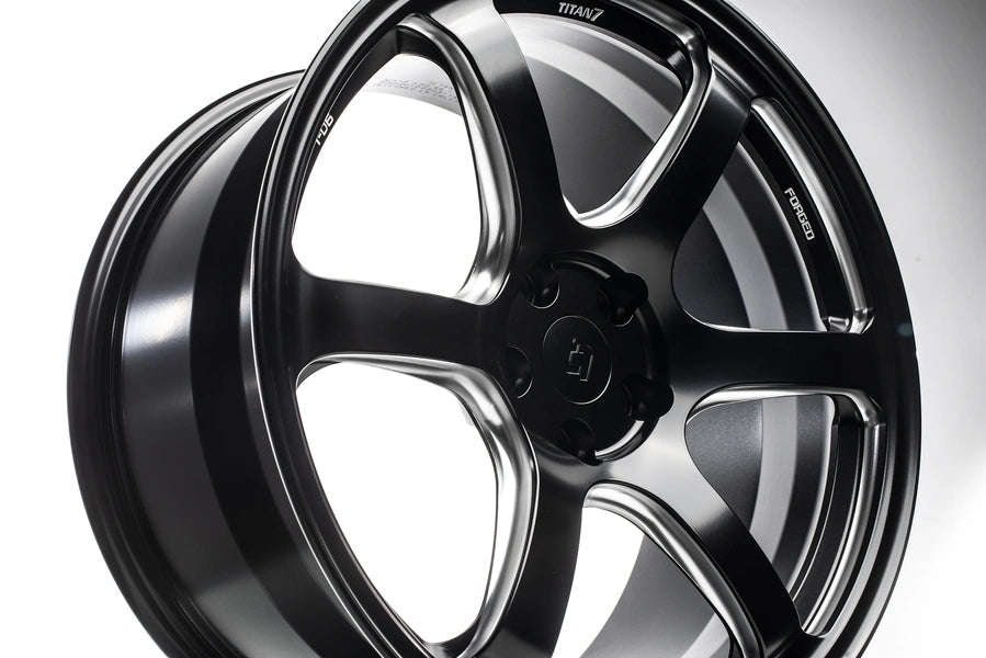 Titan 7 Forged Aluminium Wheel - T-D6e 18x9 5x130 ET 48 CB 71.6 in Machine Black