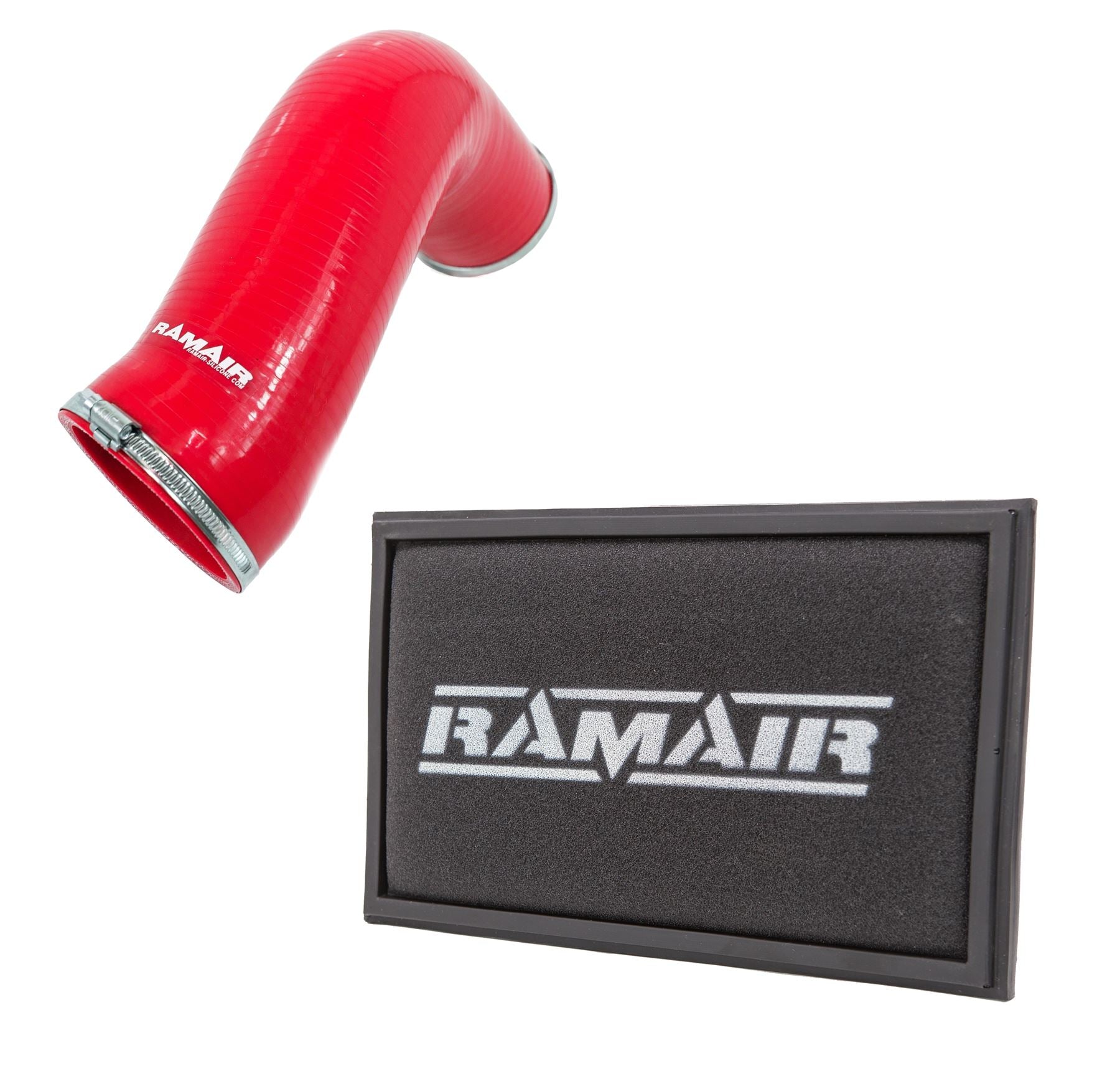 Ramair RPF-3129-RIP-RD - Silicone Intake Pipe Hose & Replacement Air Filter - Audi S3 TSI MQB