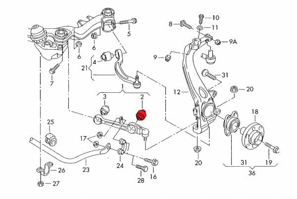 Verkline Front Lower Shock Mount – Audi B6 / B7