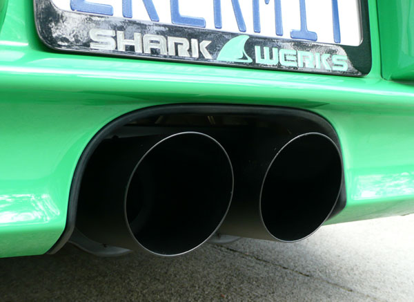 SharkWerks 997 GT3 88mm Exhaust Tip (black) for 2007-'12 997, 997.2 GT3 / RS