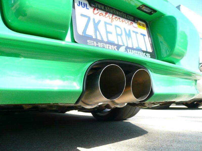 SharkWerks 997 GT3 88mm Exhaust Tip (raw SS) for 2007-'12 997, 997.2 GT3 / RS