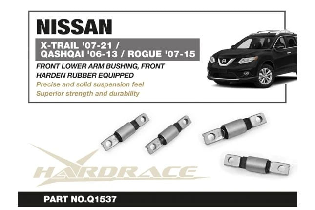 Hardrace NISSAN X-TRAIL / QASHQAI FRONT LOWER ARM BUSHING FRONT RUBBER 2PC (0026802)