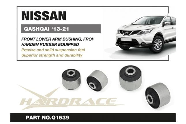Hardrace NISSAN QASHQAI 13-21 FRONT LOWER ARM BUSHING FRONT RUBBER 2PC (0026803)