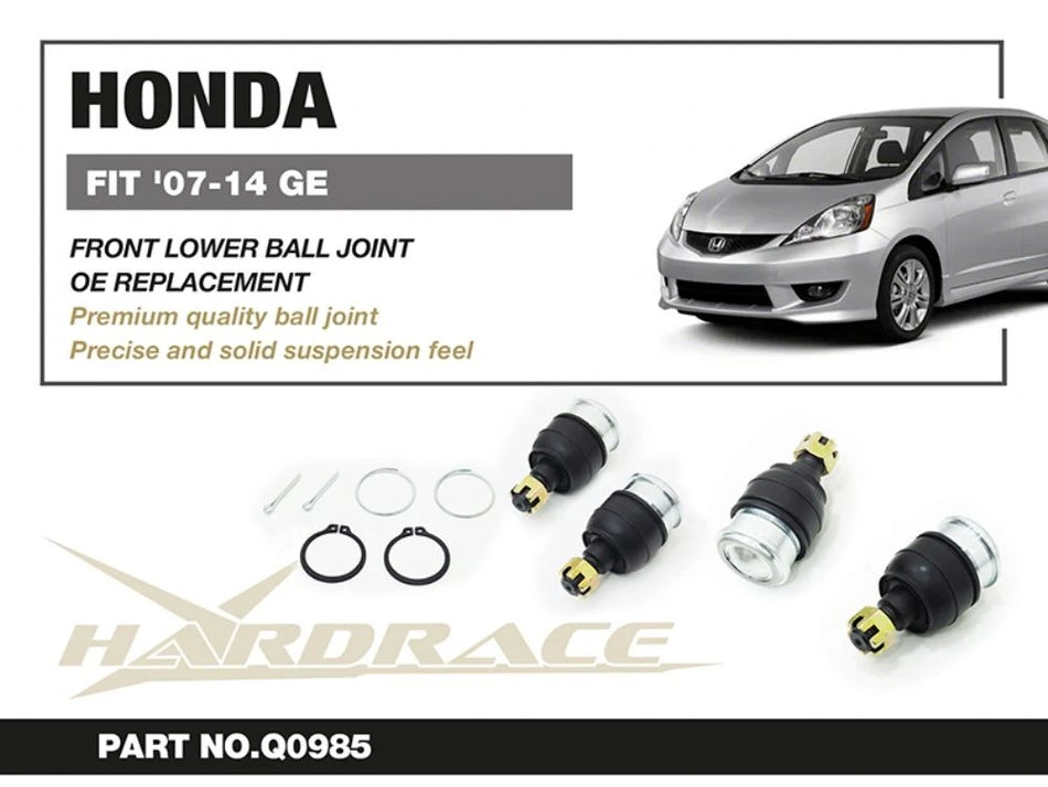 Hardrace Q0985 HONDA FIT/JAZZ 07-14 GE BALL JOINT 2PC OE REPLACEMENT (0028303)