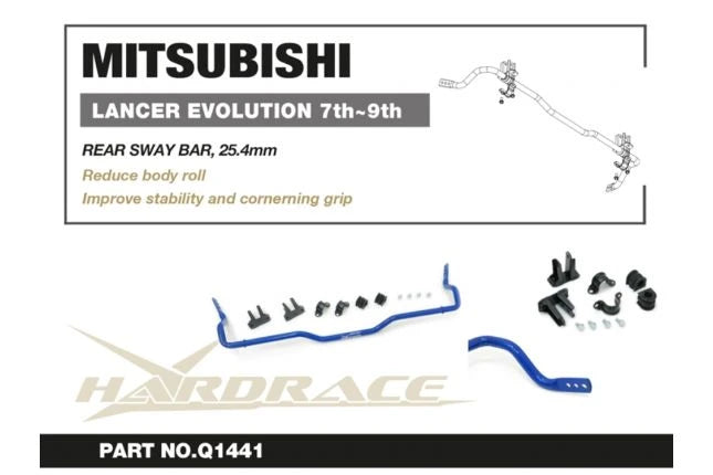 Hardrace MITSUBISHI LANCER EVO 7/8/9 REAR SWAY BAR 25.4MM - 7PCS/SET. (0029067)