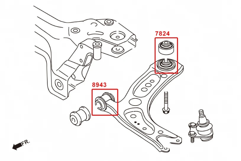 Hardrace FRONT LOWER ARM - REAR BUSHING AUDI, SKODA, VOLKSWAGEN (0030367)