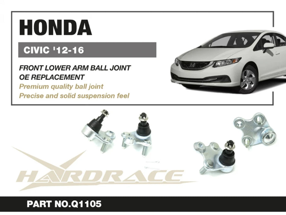Hardrace HONDA CIVIC 12-16 9TH FRONT LOWER BALL JOINT - 2PCS/SET OE REPLACEMENT (0034922)