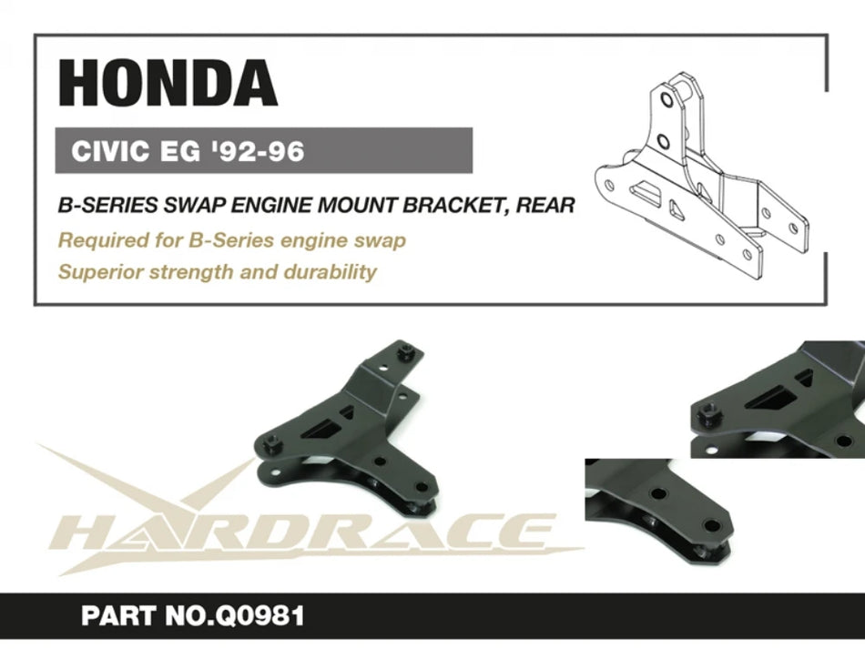 Hardrace B-SERIES SWAP ENGINE MOUNT BRACKET - REAR HONDA CIVIC (0070368)