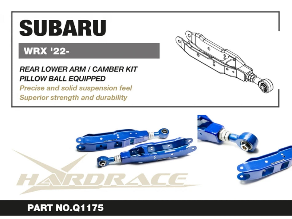 Hardrace SUBARU WRX 22- REAR LOWER CONTROL ARM /CAMBER KIT (PILLOW BALL) - 2PCS/SET (0070764)