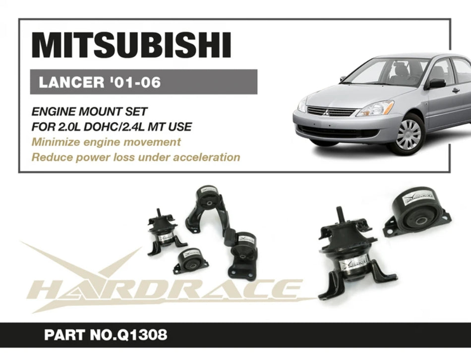 Hardrace MITSUBISHI LANCER 01-07 MT 2.0DOHC/2.4 ENGINE MOUNT SET - 4PCS/SET (0070792)