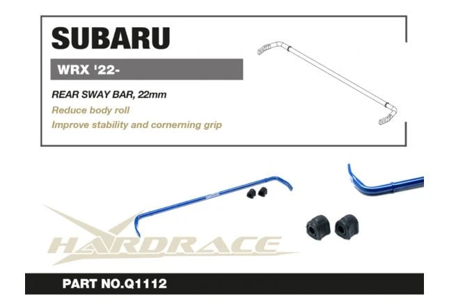 Hardrace SUBARU WRX 22- REAR SWAY BAR 22mm - 3PCS/SET (0070842)