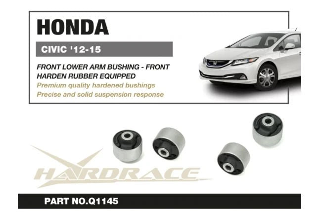 Hardrace HONDA CIVIC 12-15 FRONT LOWER ARM BUSHING FRONT HARDEN RUBBER 2PCS/SET ID=14mm (0070847)
