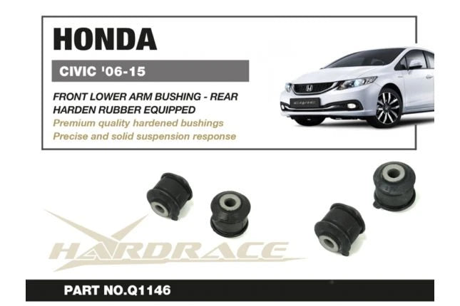 Hardrace HONDA CIVIC 06-15 FRONT LOWER ARM BUSHING, REAR (HARDEN RUBBER) - 2PCS/SET (0070848)