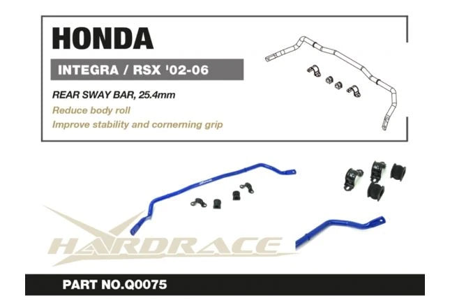 Hardrace HONDA INTEGRA/RSX 02-06/ CIVIC 01-06 REAR SWAY BAR 25.4mm - 5PCS/SET (0070852)