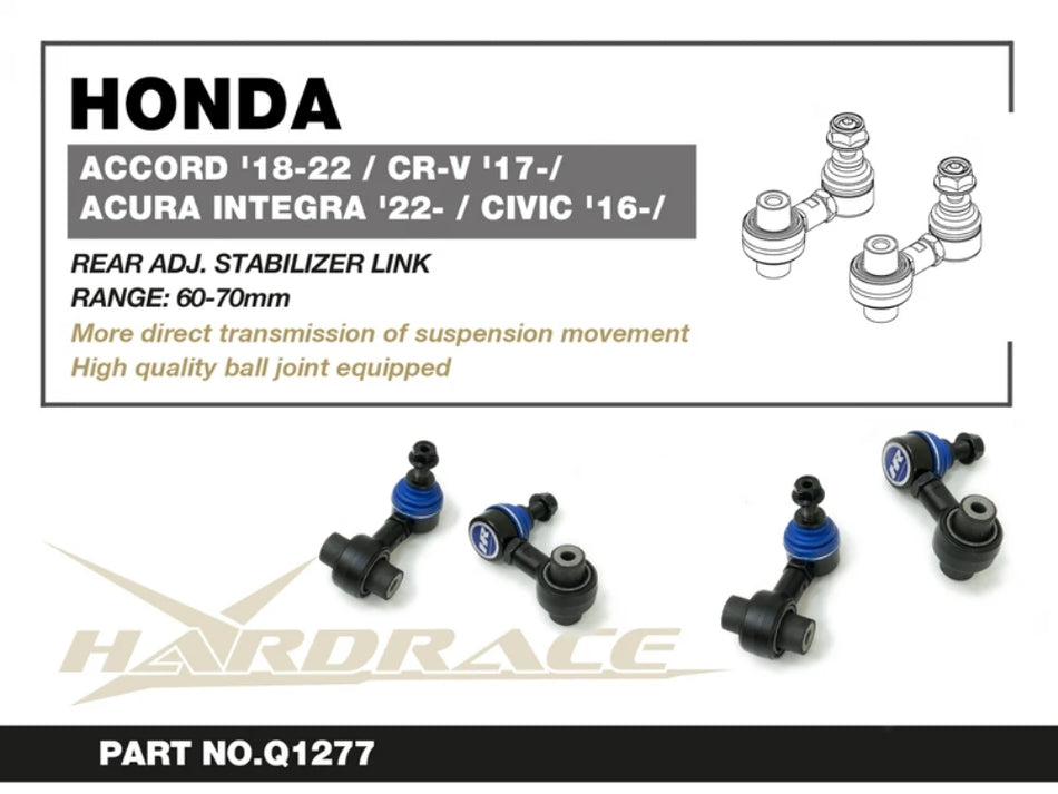 Hardrace HONDA CIVIC/CR-V/ACCORD/INTEGRA REAR ADJ STABILIZER LINK RUBBER RANGE: 60-70mm (0070896)