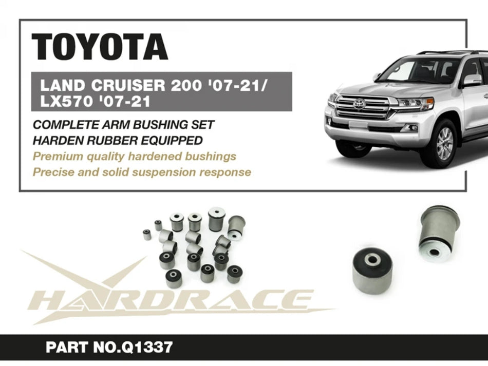 Hardrace TOYOTA LAND CRUISER J200 07-21 ARM BUSHING COMPLETE SET HARDEN RUBBER 18PCS/SET (0070968)