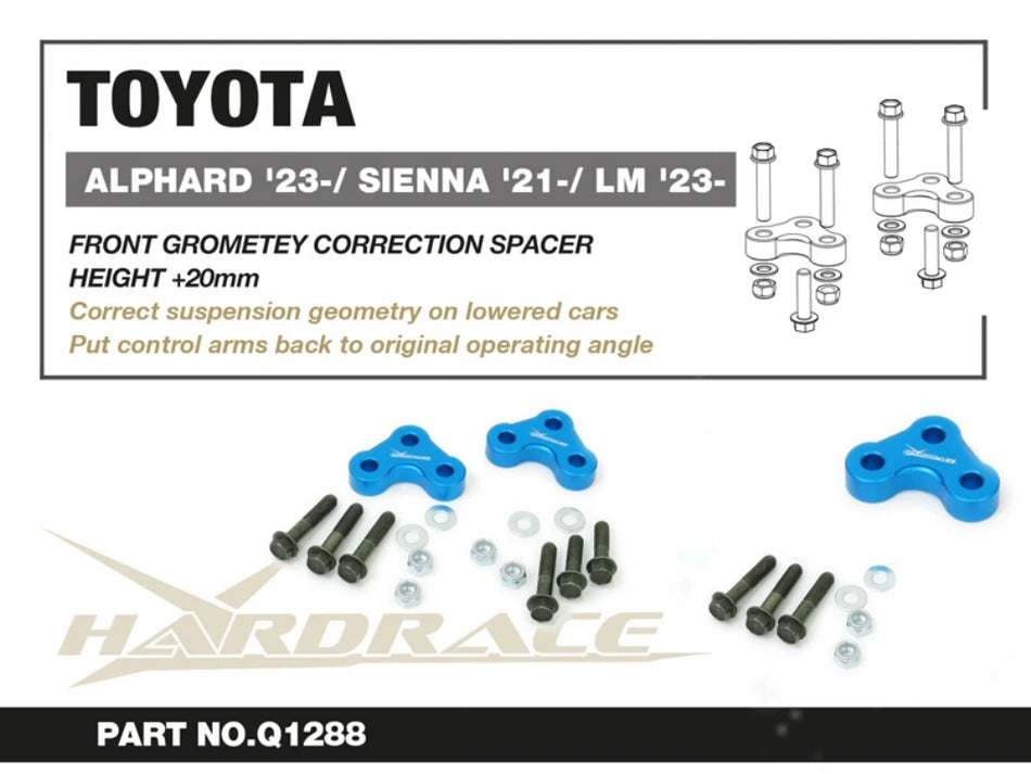 Hardrace TOYOTA ALPHARD/SIENNA/LEXUS LM FRONT GEOMETRY CORRECTION SPACER 2PCS/SET 20mm (0071216)