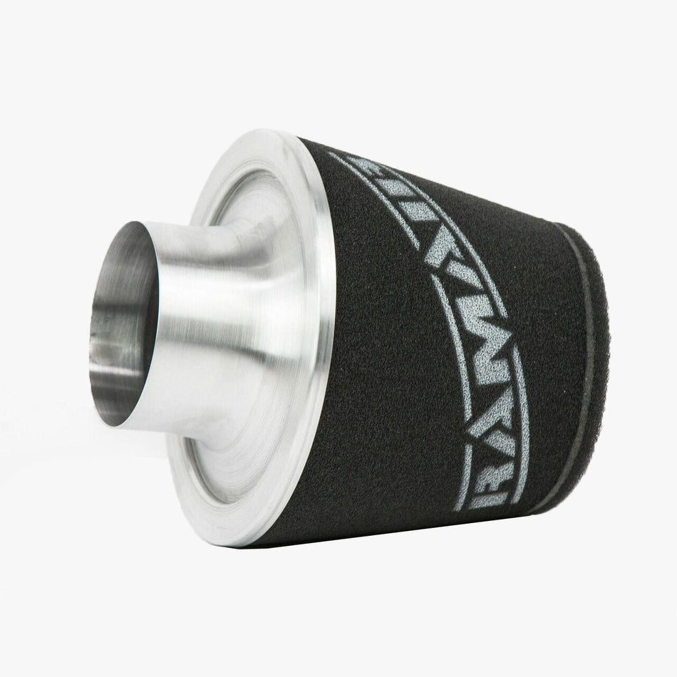 Ramair Large Foam Filter Aluminium Base 100mm OD SIlver
