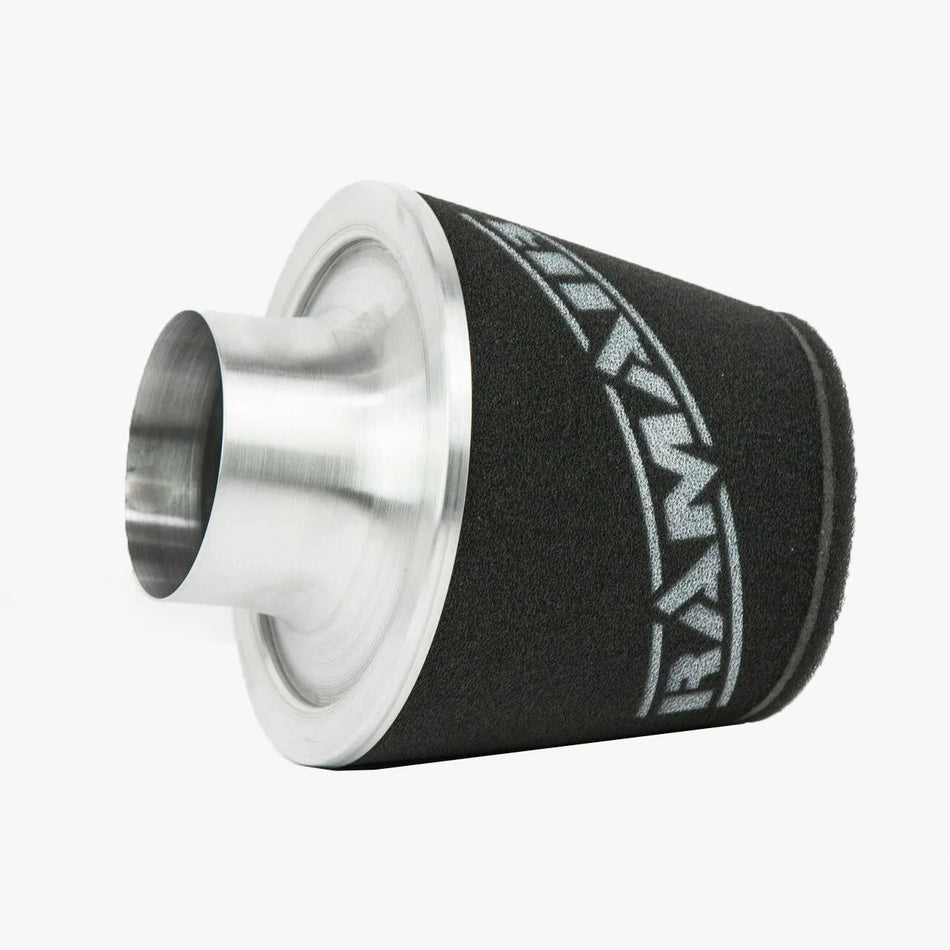 Ramair Large Foam Filter Aluminium Base 100mm OD SIlver