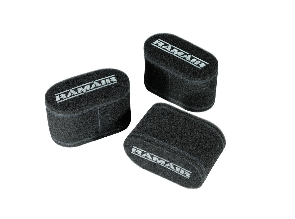 Ramair CS-911-3-C 3x Sock Filters For Carbs/Trumpets With Stainless Steel Cage