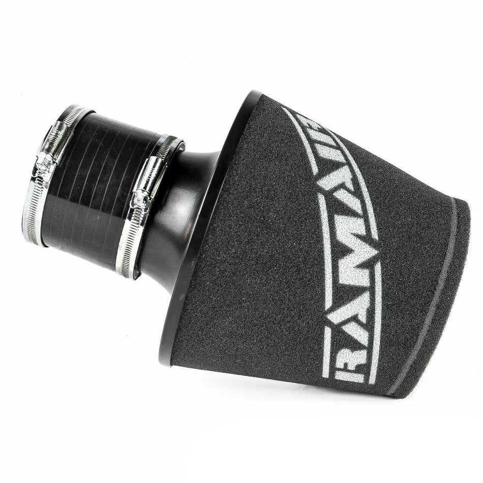 Ramair Large Foam Filter Aluminium Base 90mm OD Black with Silicone Coupler
