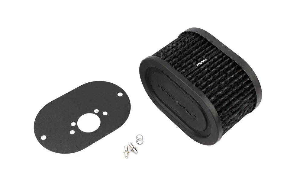 Ramair Pleated Carburettor Intake Air Filter Baseplate to fit SU HS6 Mini Offset 100mm