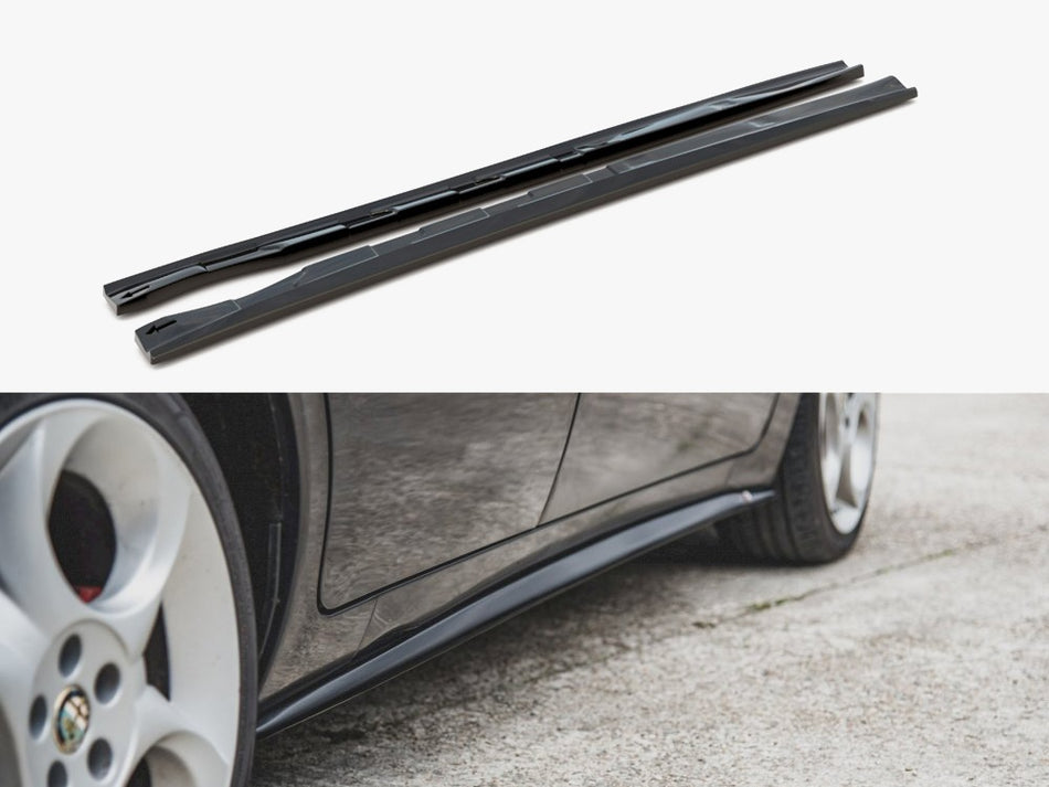 Maxton Side Skirts Diffusers Alfa Romeo 156 Facelift (2003-2006) - Carbon Look