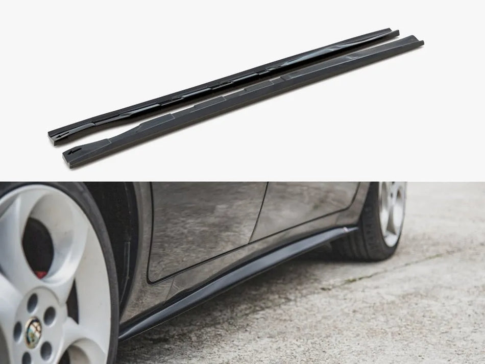 Maxton Side Skirts Diffusers Alfa Romeo 156 Facelift (2003-2006) - Carbon Look