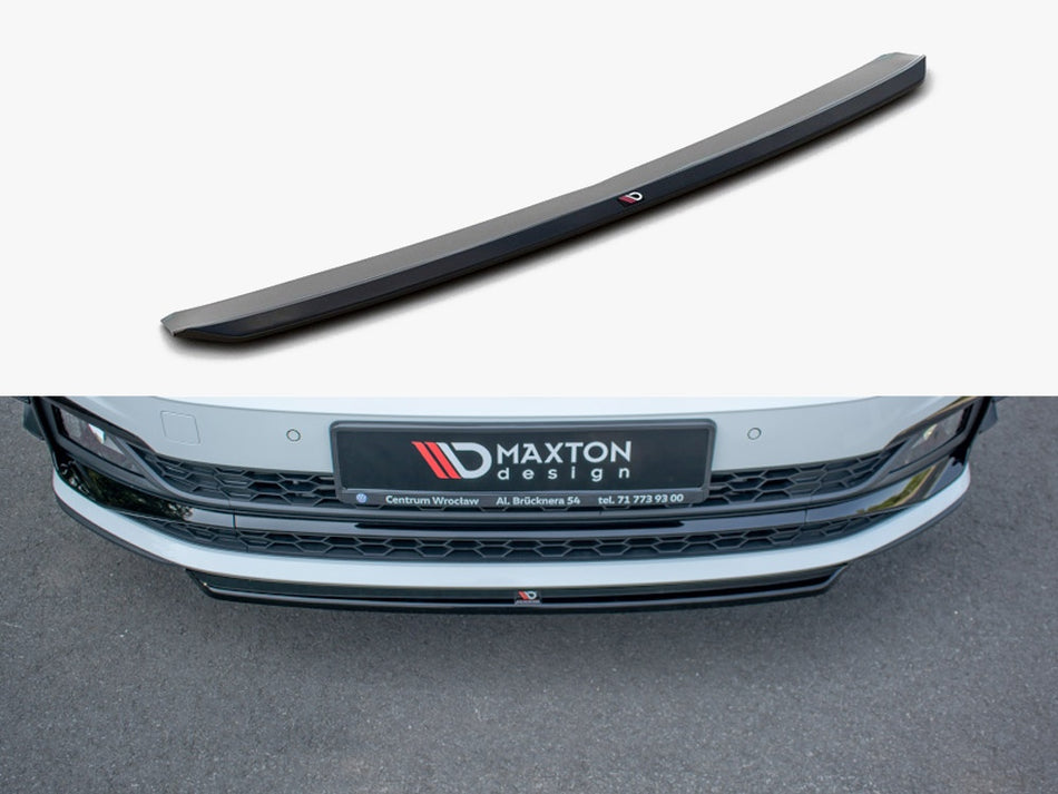 Maxton Front Splitter V.4 Volkswagen Polo GTI / R-Line Mk6 - Carbon Look