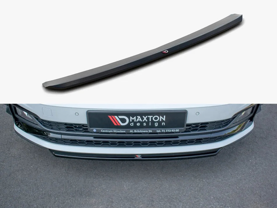 Maxton Front Splitter V.4 Volkswagen Polo GTI / R-Line Mk6 - Carbon Look