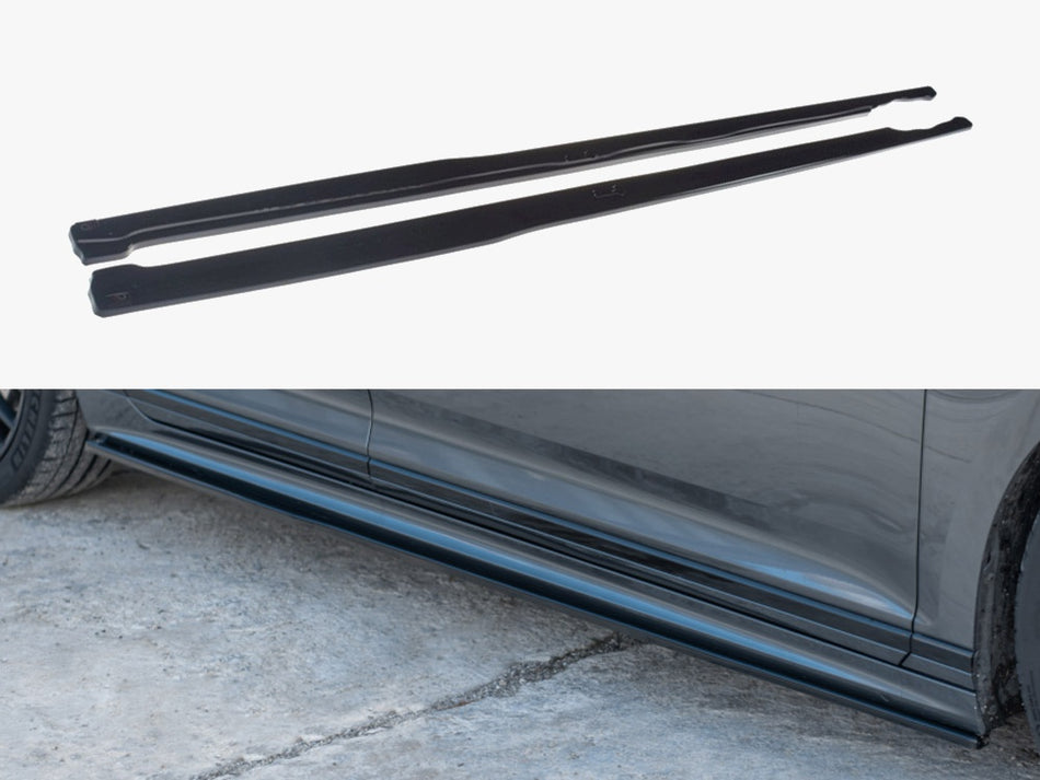 Maxton Side Skirts Diffusers Volkswagen Passat R-line B8 (2015-2019) - Carbon Look