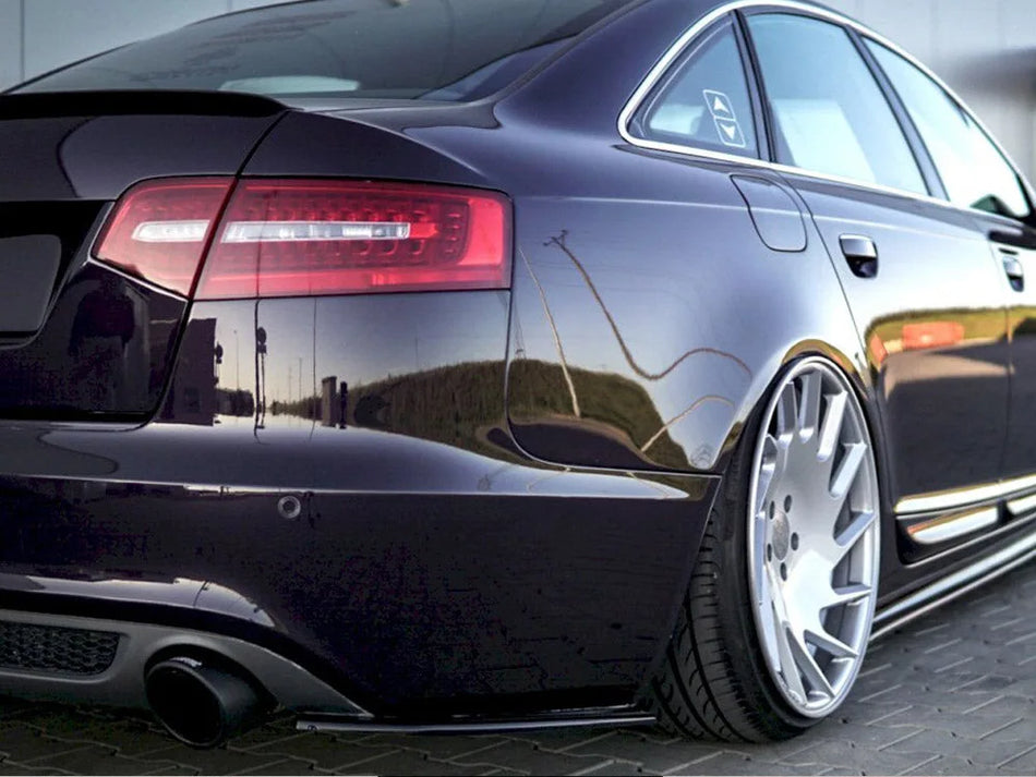 Maxton Rear Side Splitters Audi A6 C6 S-line Facelift Sedan (2008-2011) - Carbon Look