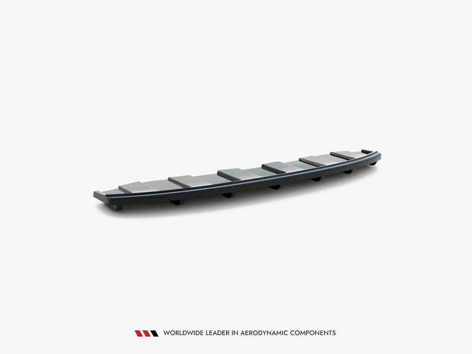 Maxton Central Rear Splitter (Vertical Bars) Audi A6 C7 S-Line Avant Exhaust 2X1 (2011-2014)