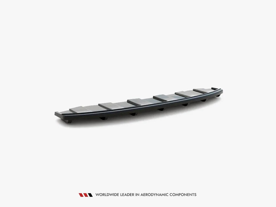 Maxton Central Rear Splitter (Vertical Bars) Audi A6 C7 S-Line Avant Exhaust 2X1 (2011-2014)