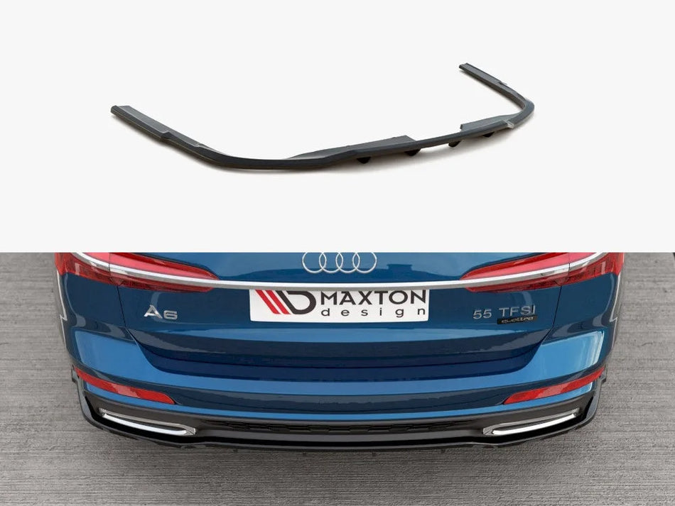 Maxton Central Rear Splitter (Vertical Bars) Audi A6 S-Line C8