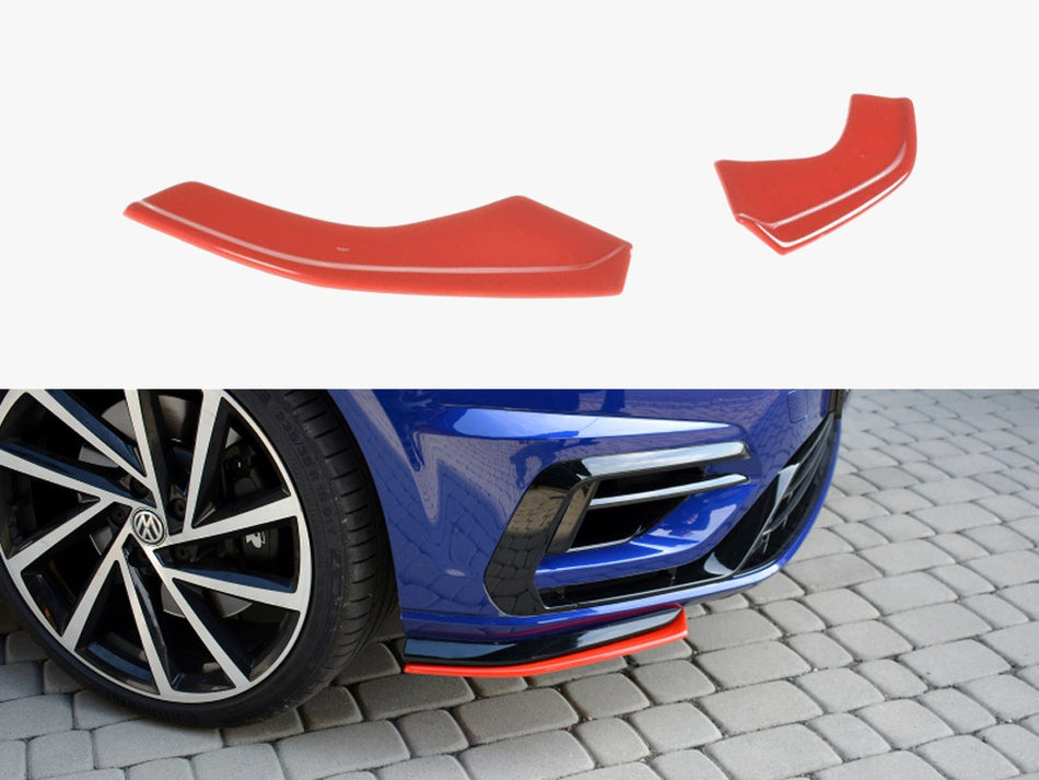 Maxton Front Splitter V.8 VW Golf 7 R / R-Line Facelift - Carbon Look