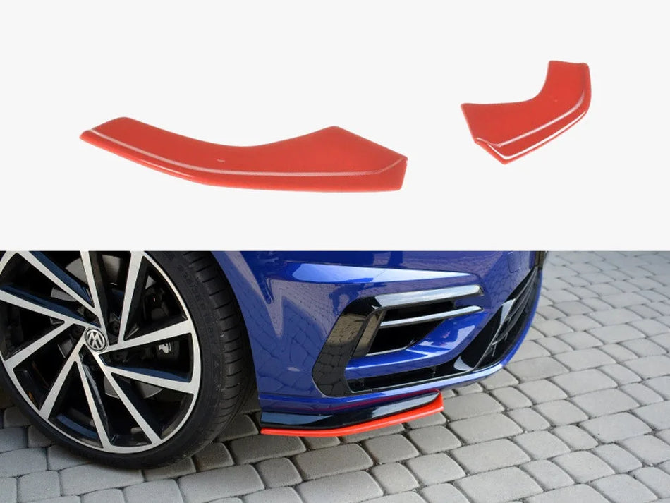 Maxton Front Splitter V.8 VW Golf 7 R / R-Line Facelift - Carbon Look
